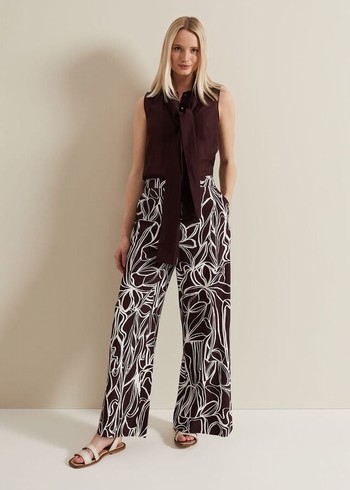 Phase Eight Anna Printed Wide Leg Trousers Multicolor Australia | VM6519834